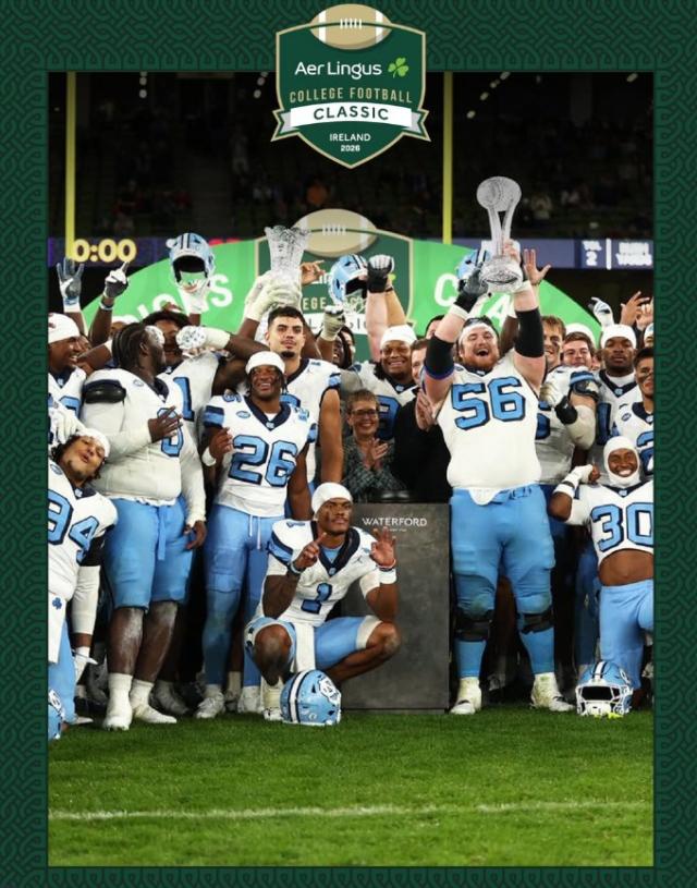 UNC Football winners of Aer Lingus College Football Classic Dublin
