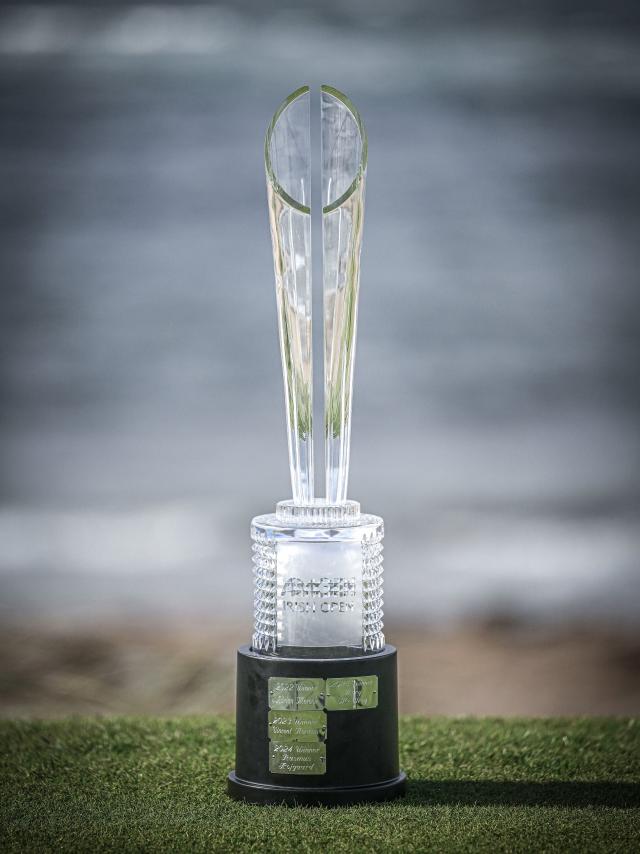 Irish Open Trophy on beach in Doonbeg