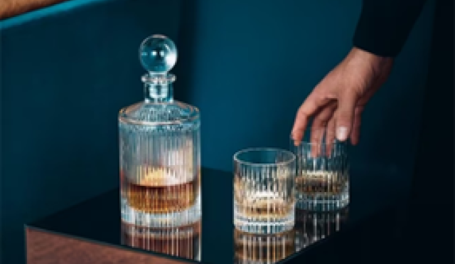 Waterford crystal decanter and glasses