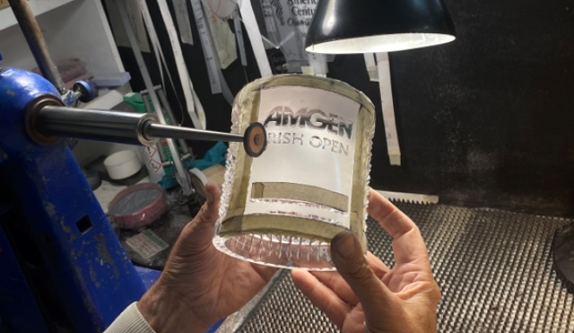 Engraving Irish Open trophy